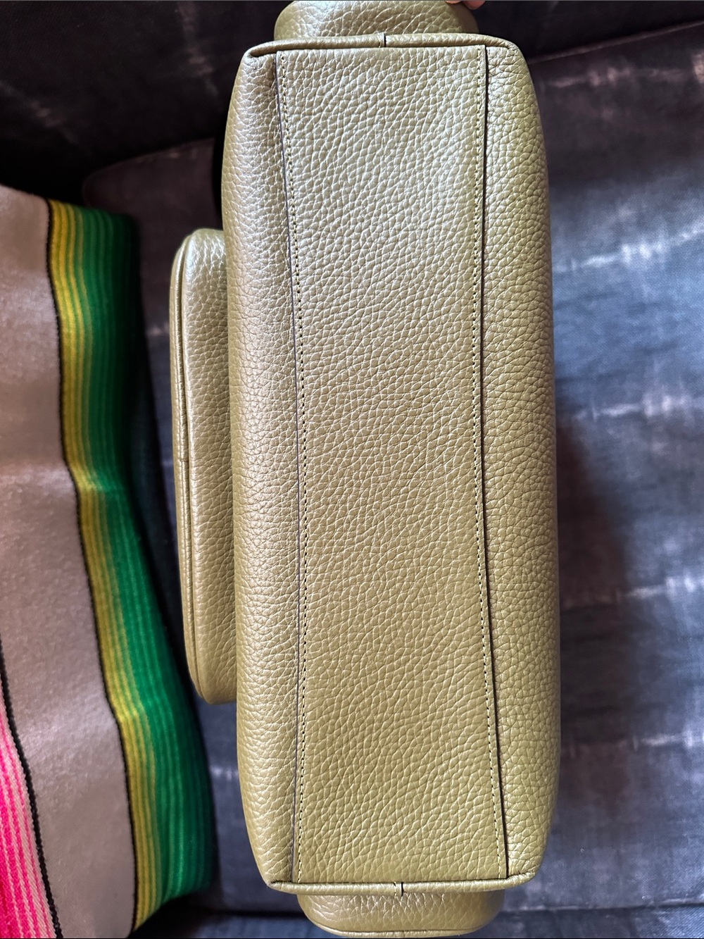 Coach Finn Olive Pebbled Leather Unisex Crossbody Bag with Pockets /FINAL PRICE - Picture 9 of 14